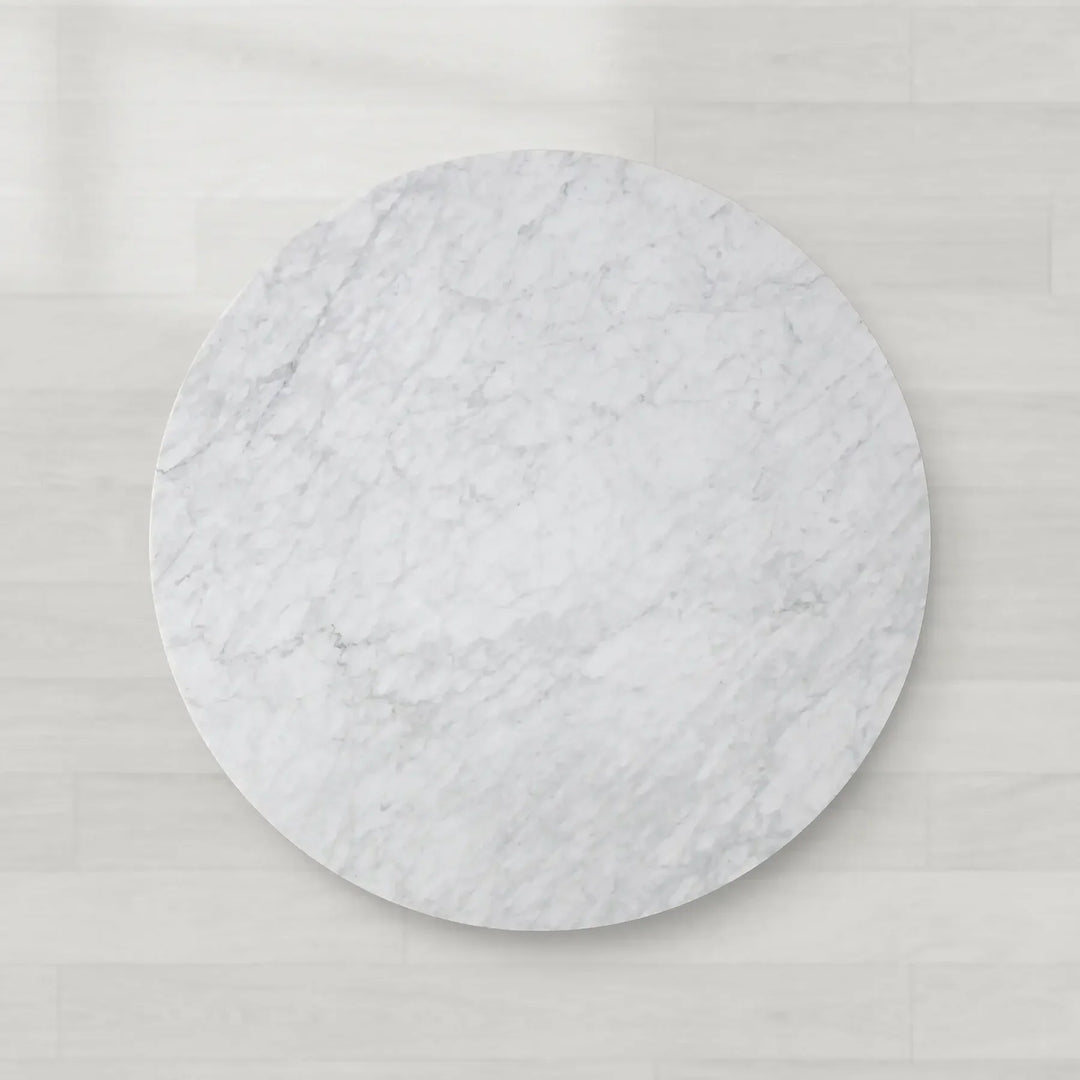 Sailor Germain Round Marble Top Dining Table with Dauphine Base