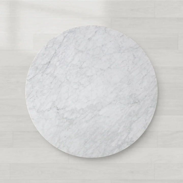 Sailor Germain Round Marble Top Dining Table with Dauphine Base