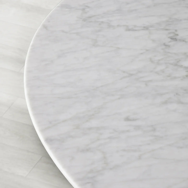 Sailor Germain Round Marble Top Dining Table with Dauphine Base