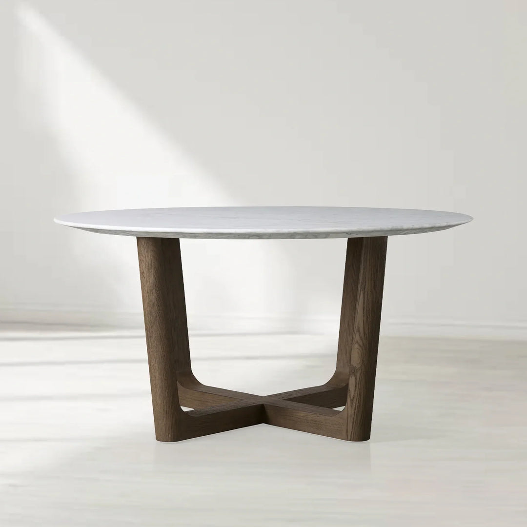 Sailor Germain Round Marble Top Dining Table with Rennes Base