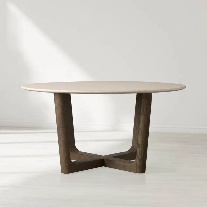 Sailor Germain Round Marble Top Dining Table with Rennes Base