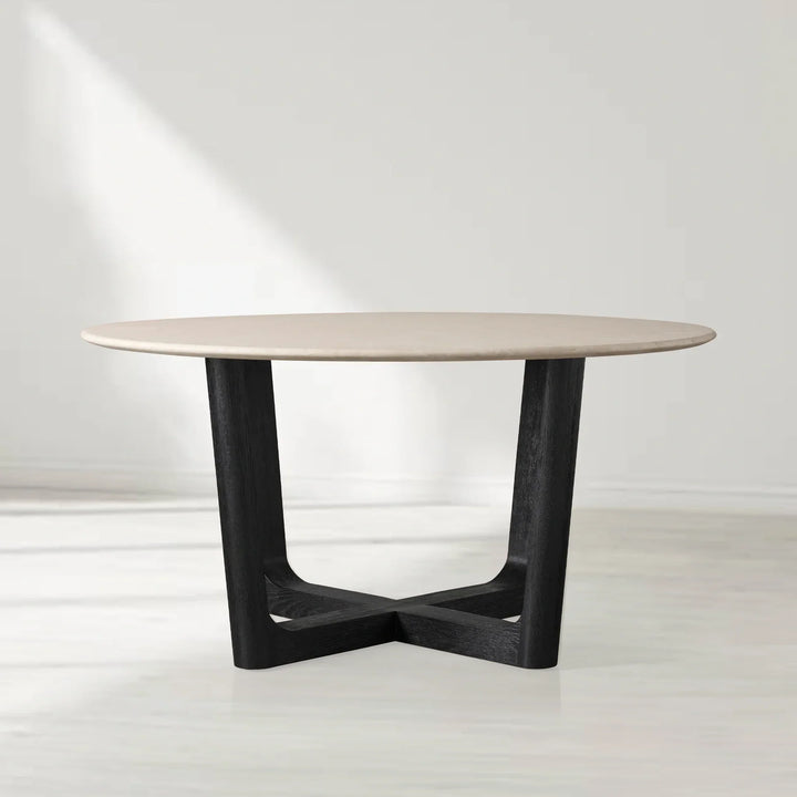 Sailor Germain Round Marble Top Dining Table with Rennes Base