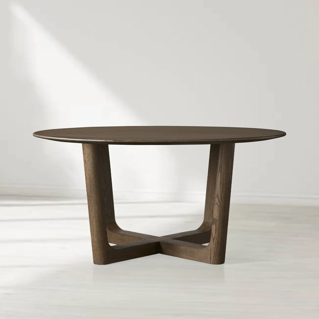 Sailor Germain Round Oak Wood Dining Table with Rennes Base
