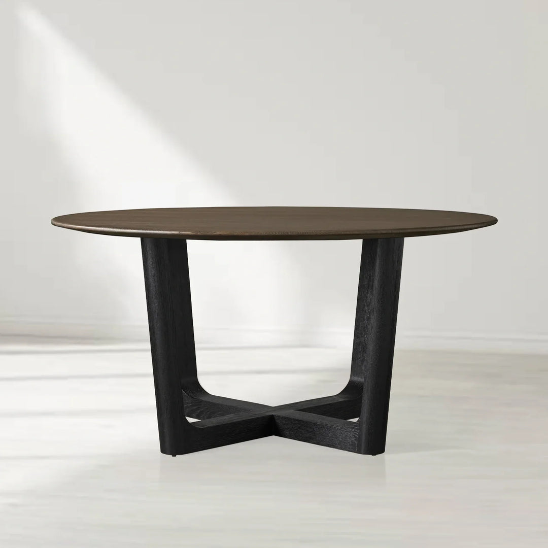 Sailor Germain Round Oak Wood Dining Table with Rennes Base