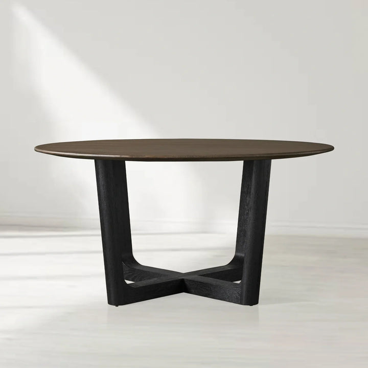 Sailor Germain Round Oak Wood Dining Table with Rennes Base
