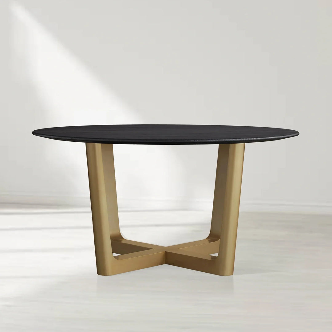 Sailor Germain Round Oak Wood Dining Table with Rennes Base