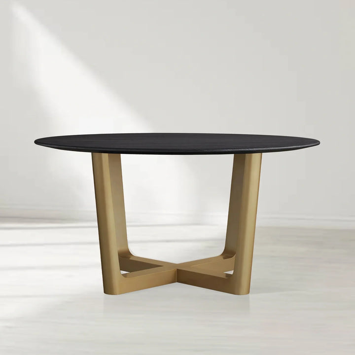 Sailor Germain Round Oak Wood Dining Table with Rennes Base