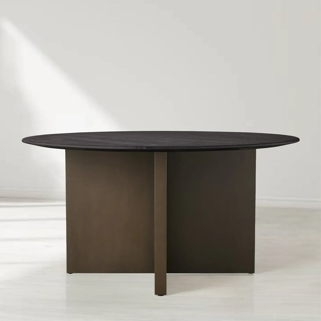 Sailor Germain Round Wood Dining Table with Clement Base Design