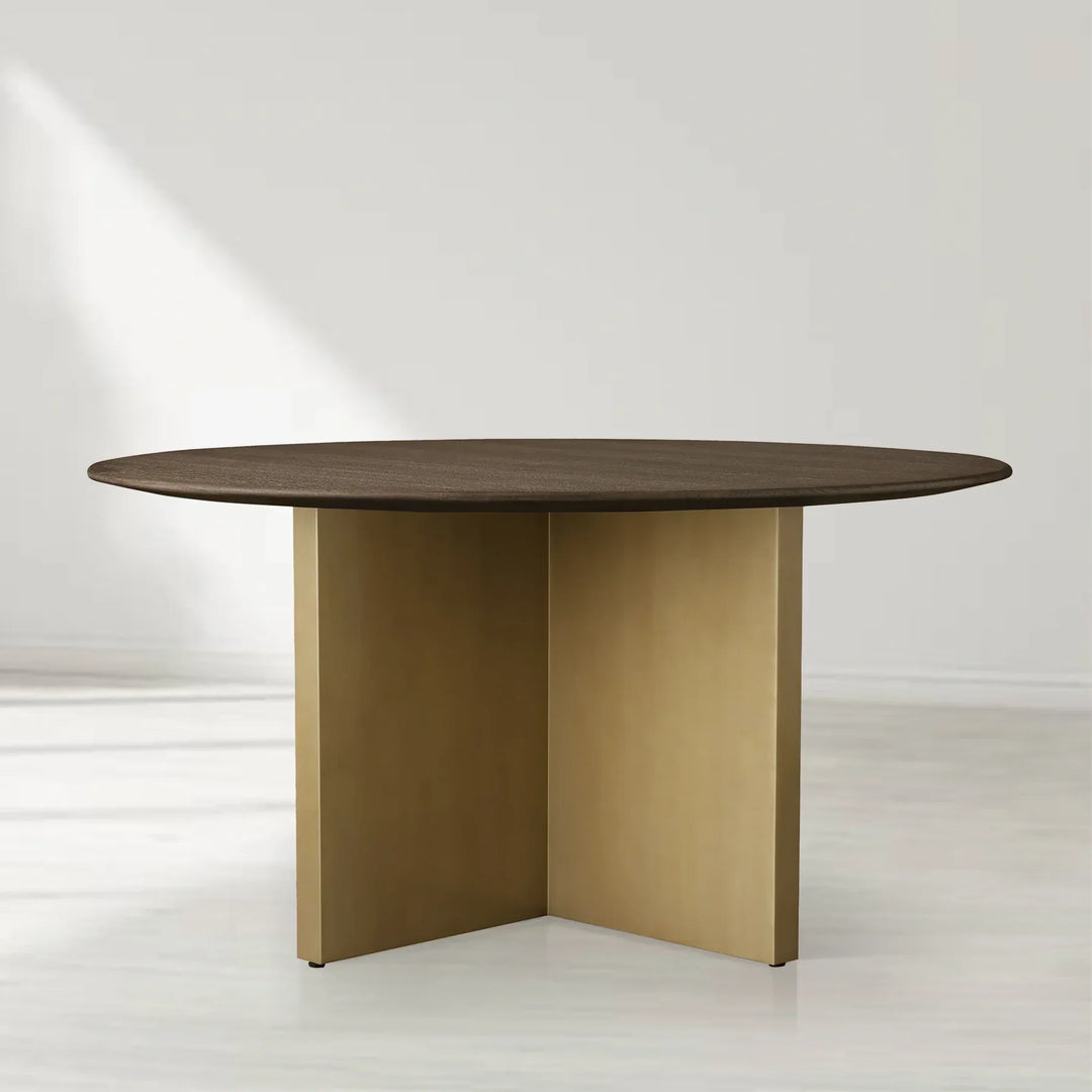 Sailor Germain Round Wood Dining Table with Clement Base Design