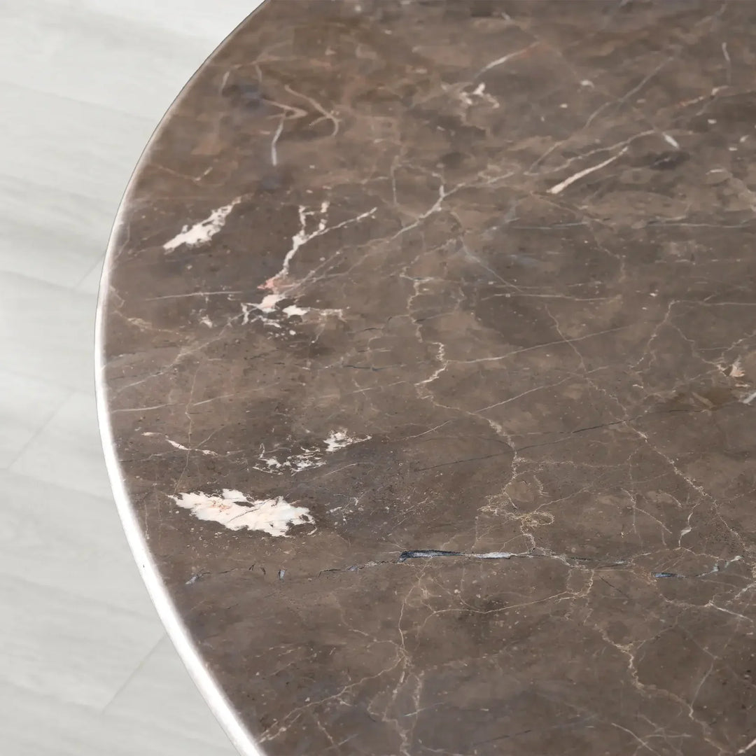 Sailor Germain Round Stone Top Dining Table with Clement Wood Base
