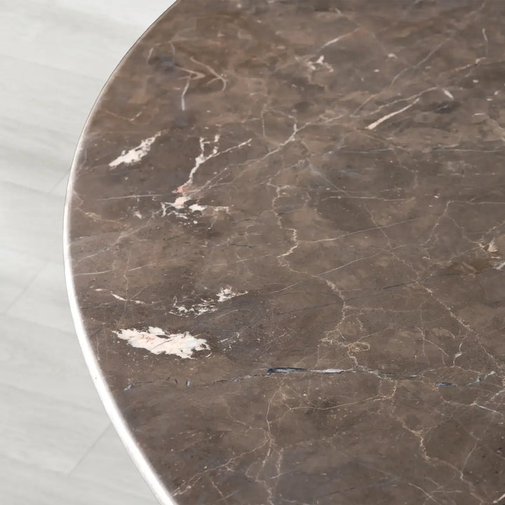 Sailor Germain Round Stone Top Dining Table with Clement Wood Base