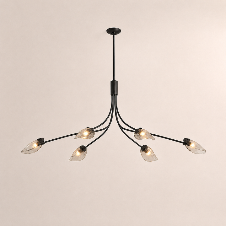 Sally Smoke Glass Linear Chandelier