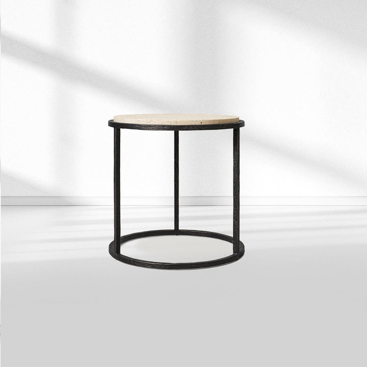 Salvidor Stone Round Side Table