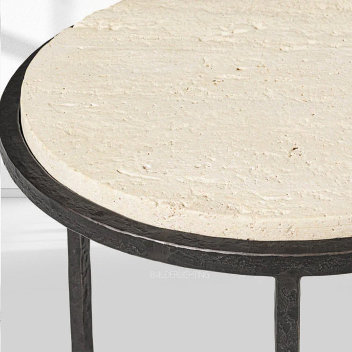 Salvidor Stone Round Side Table
