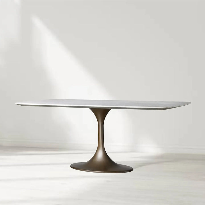 Santos Marble Top Tulip Base Dining Table