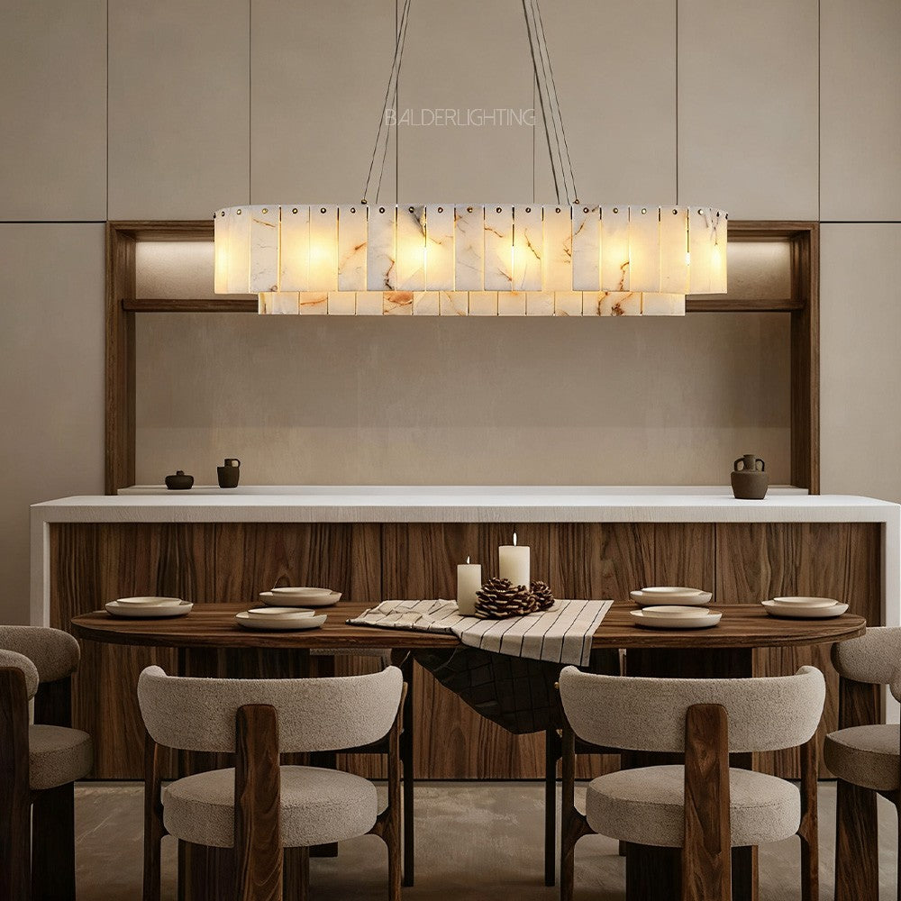 Sawyer Alabaster Rectangle Chandelier