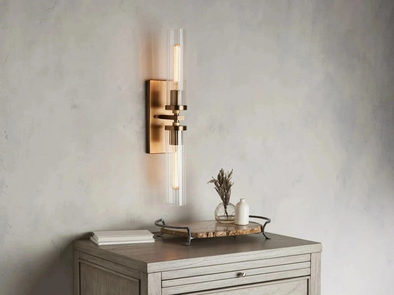 Saxon 2-Light Glass Wall Sconce