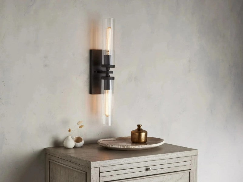 Saxon 2-Light Glass Wall Sconce