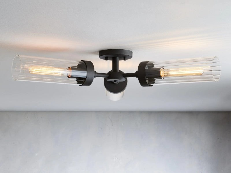 Saxon 3-Light Glass Flushmount