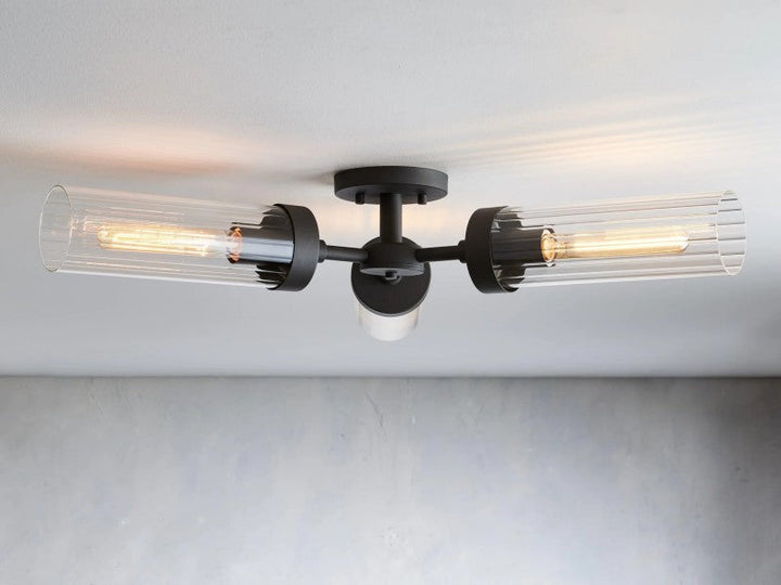 Saxon 3-Light Glass Flushmount