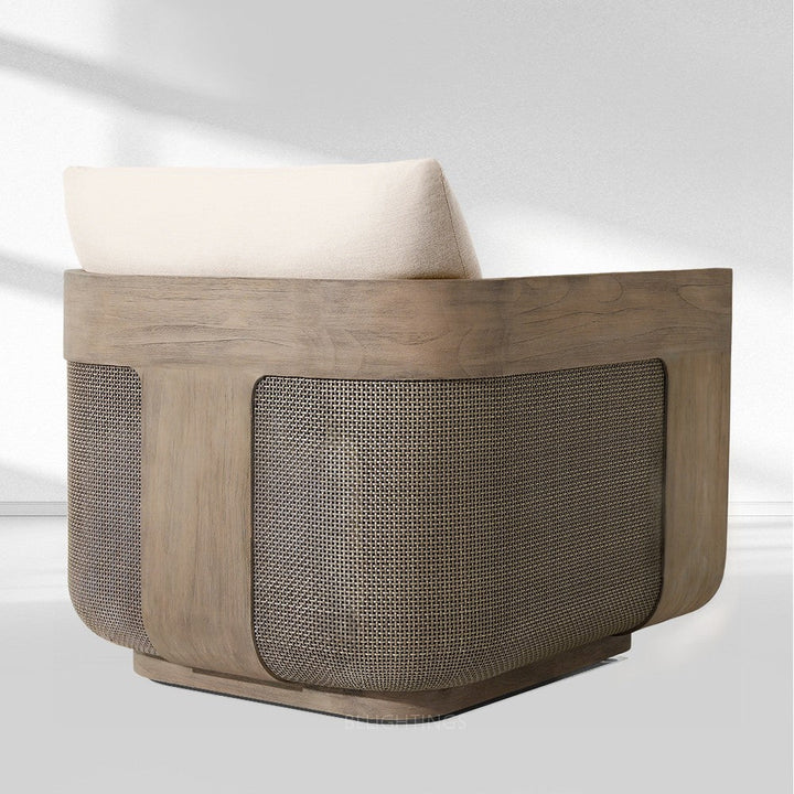 Sedan Cane Teak Lounge Chair