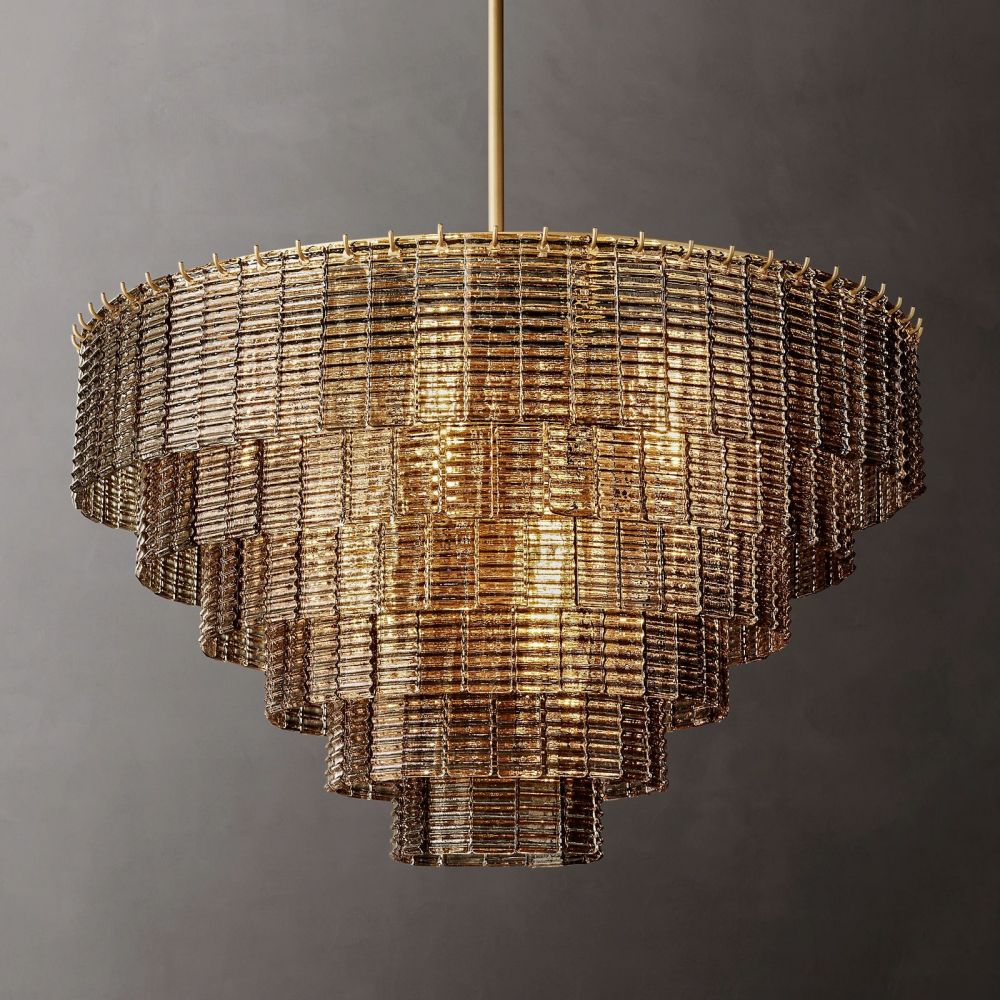 Shakiesha Glass Round Chandelier 41"D