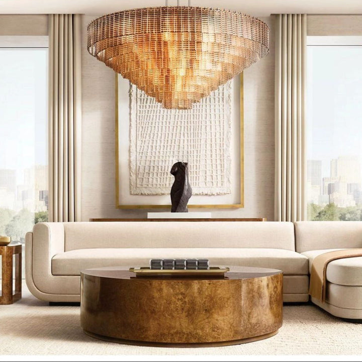 Shakiesha Glass Round Chandelier 52"D