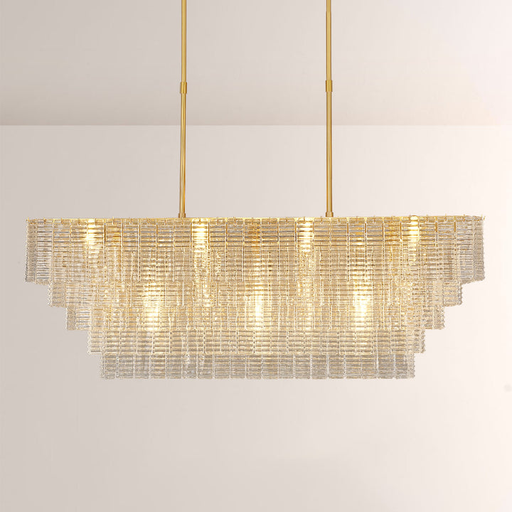 Shakiesha Glass Rectangle Chandelier 59"W