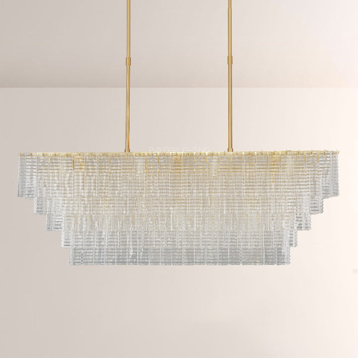 Shakiesha Glass Rectangle Chandelier 59"W