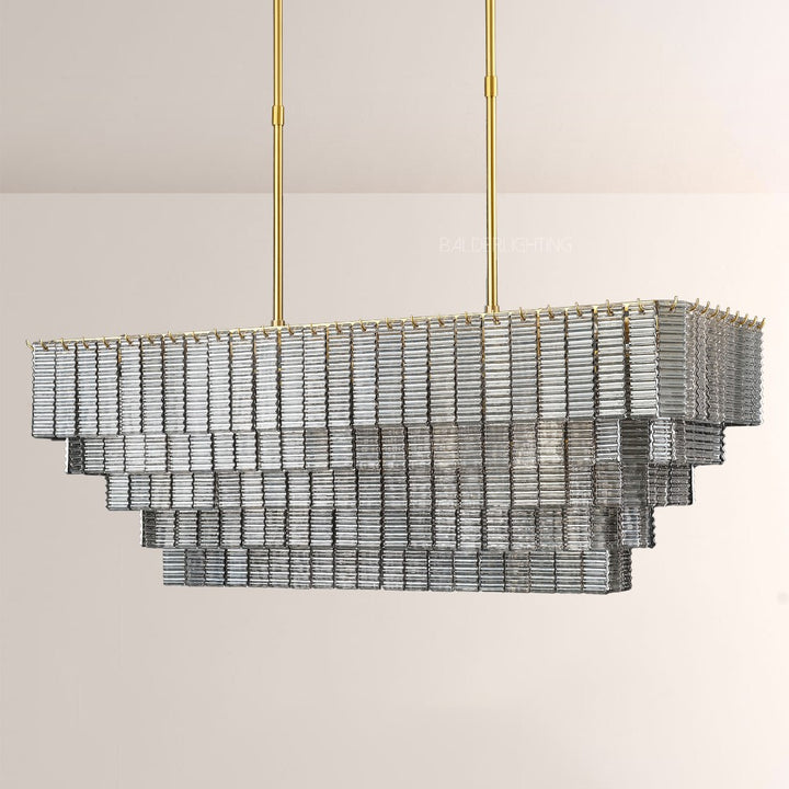Shakiesha Glass Rectangle Chandelier 59"W