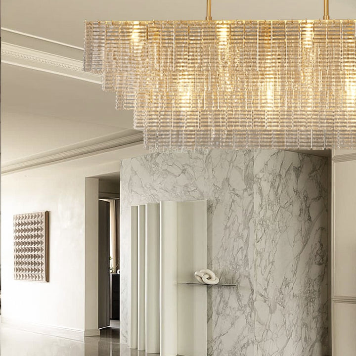 Shakiesha Glass Rectangle Chandelier 59"W