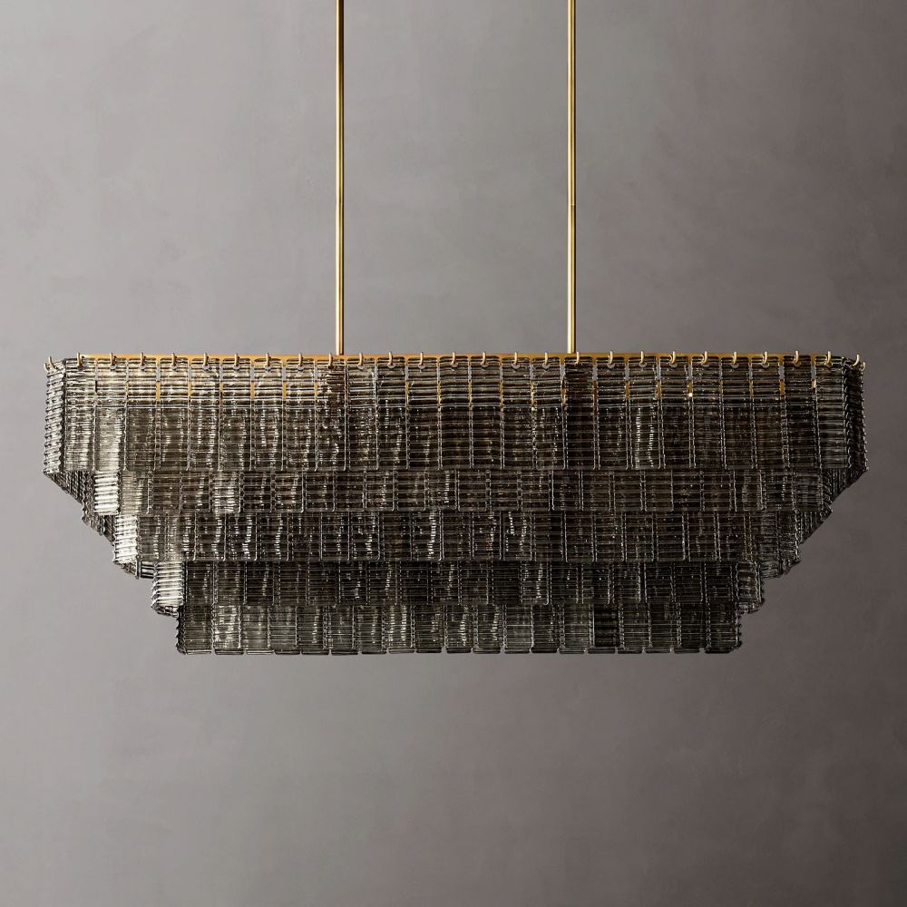 Shakiesha Glass Rectangle Chandelier 59"W