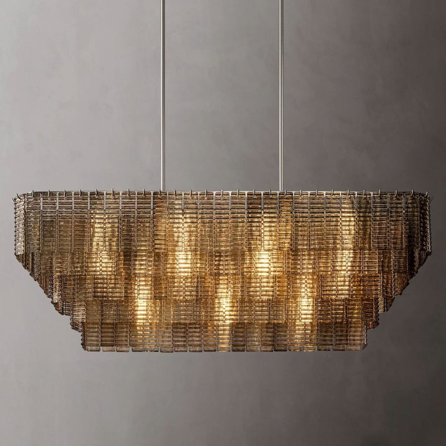 Shakiesha Glass Rectangle Chandelier 59"W