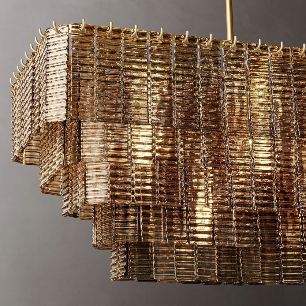 Shakiesha Glass Rectangle Chandelier 59"W