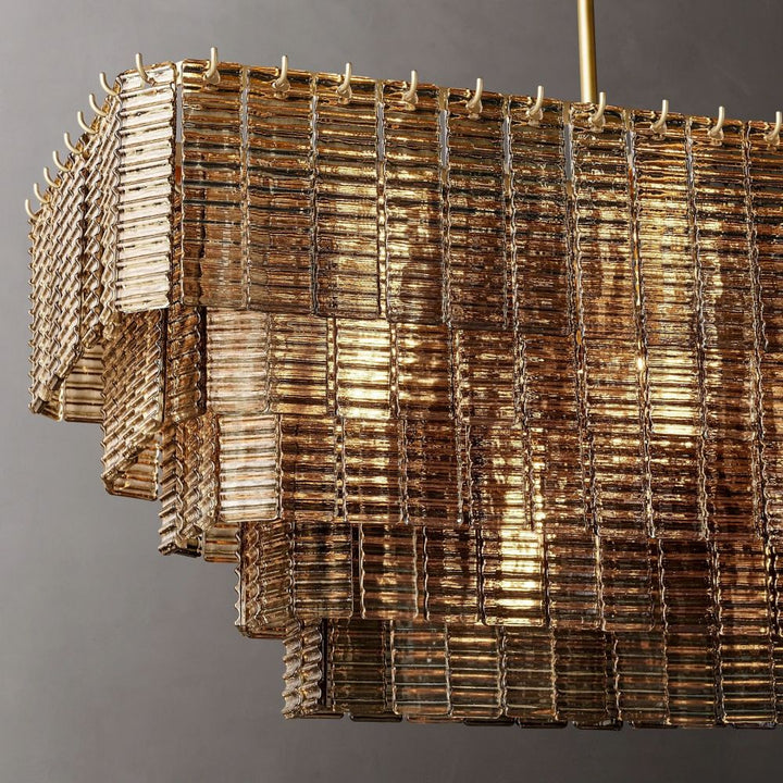 Shakiesha Glass Rectangle Chandelier 59"W