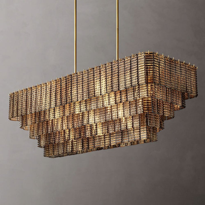Shakiesha Glass Rectangle Chandelier 59"W