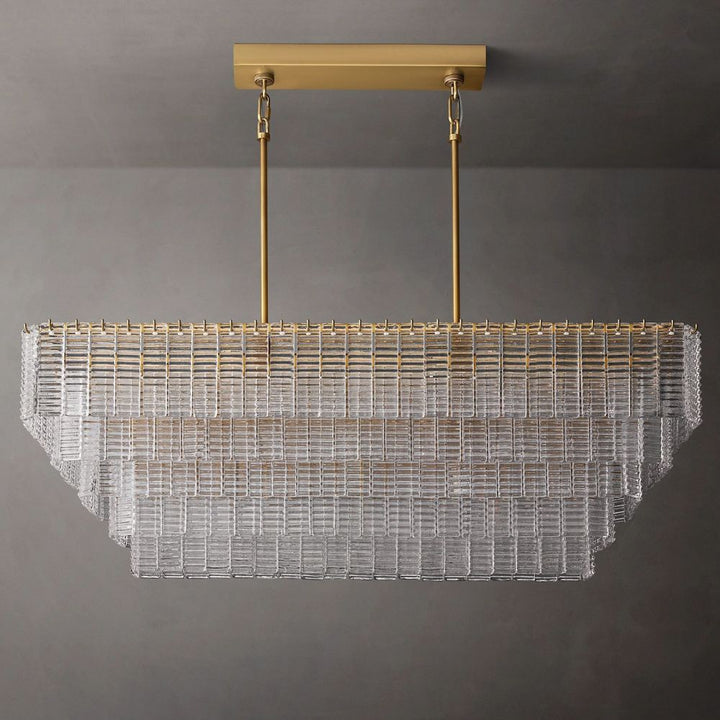 Shakiesha Glass Rectangle Chandelier 59"W