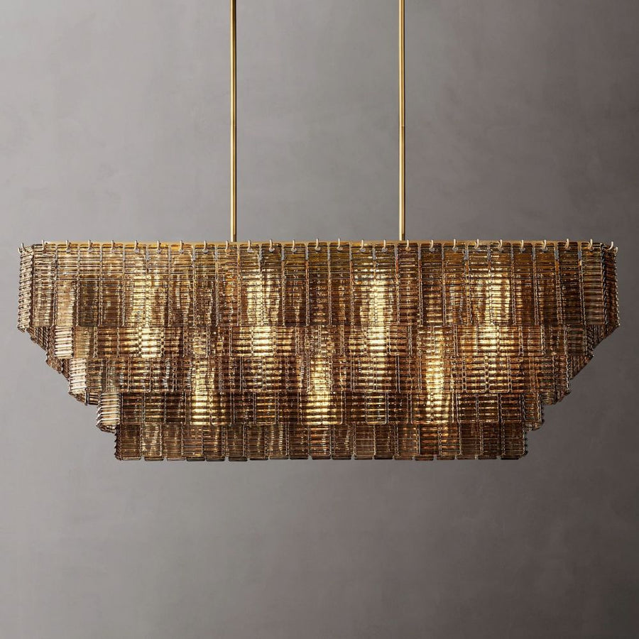 Shakiesha Glass Rectangle Chandelier 59"W