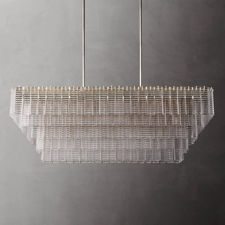 Shakiesha Glass Rectangle Chandelier 59"W