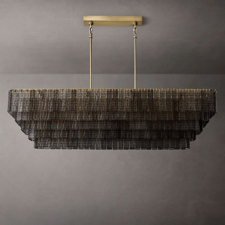 Shakiesha Glass Rectangle Chandelier 77"W