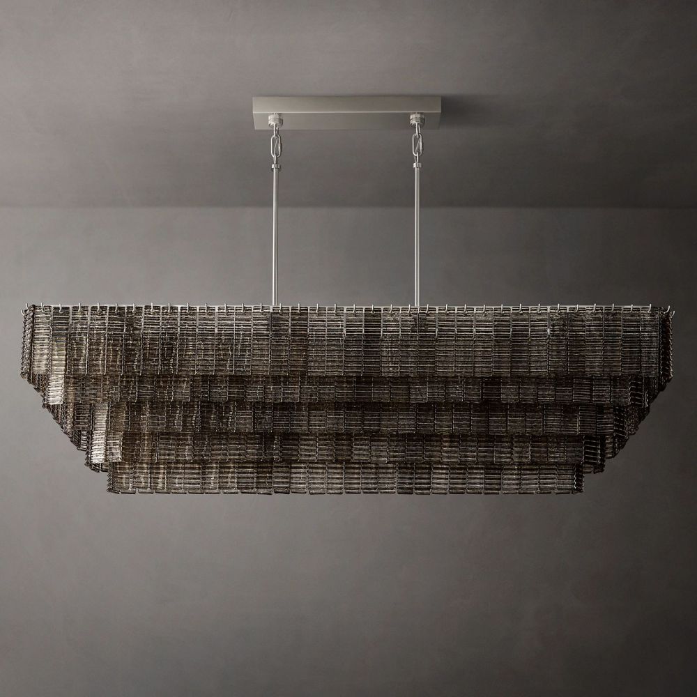 Shakiesha Glass Rectangle Chandelier 77"W