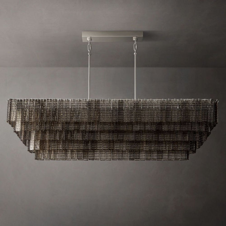 Shakiesha Glass Rectangle Chandelier 77"W