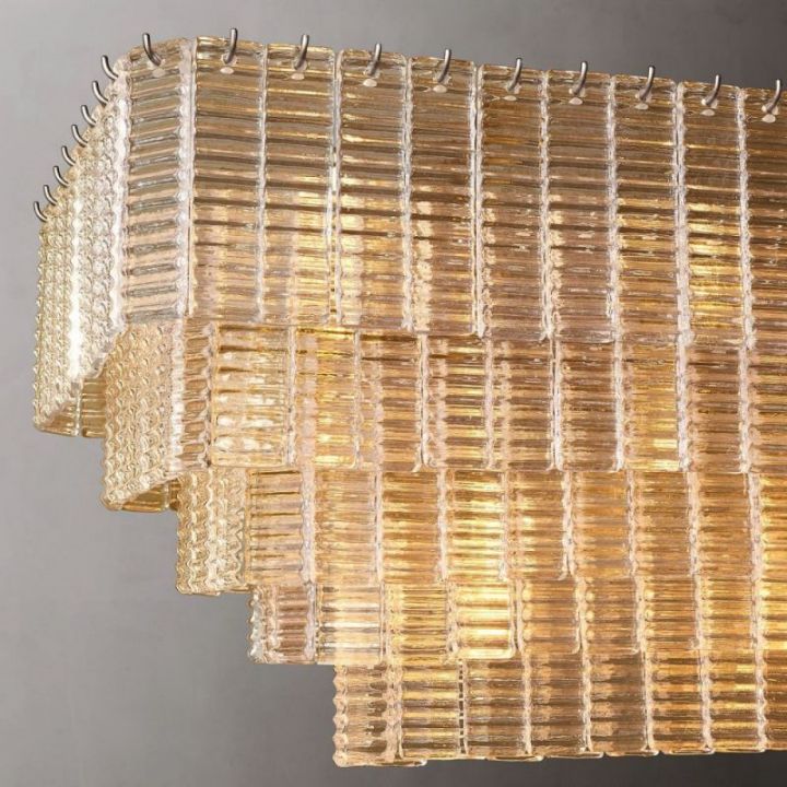 Shakiesha Glass Rectangle Chandelier 77"W