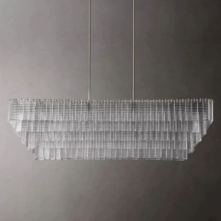 Shakiesha Glass Rectangle Chandelier 77"W