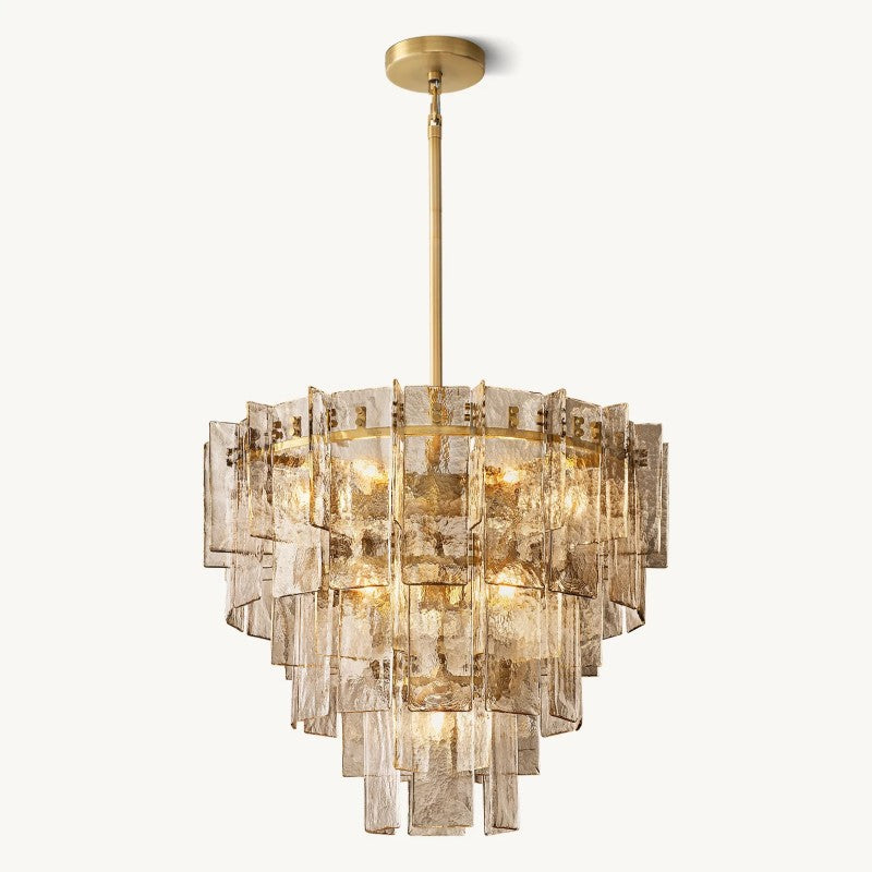 Sharon Smoke Glass Tiered Round Chandelier 36"