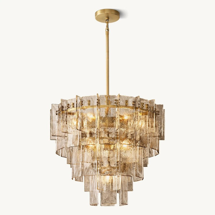 Sharon Smoke Glass Tiered Round Chandelier 36"