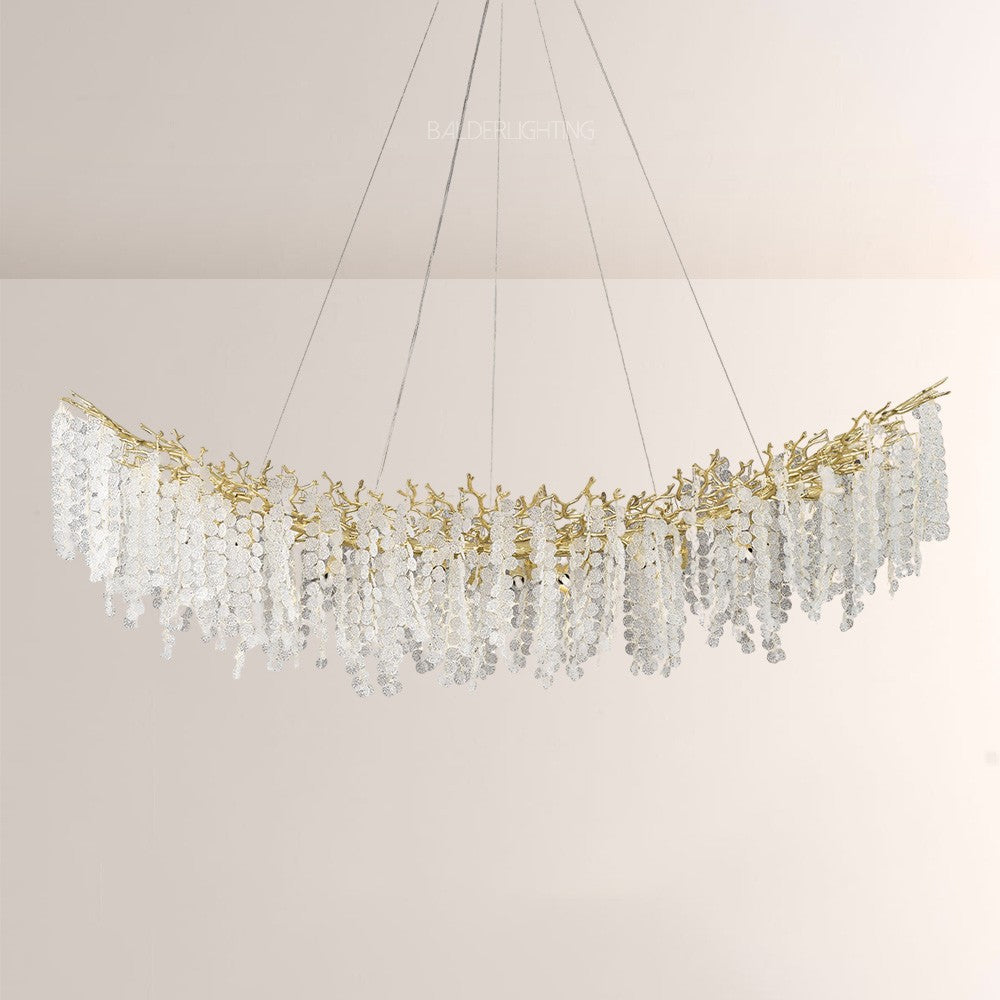 Shiro Noda Crystal Tree Branch Linear Chandelier 72