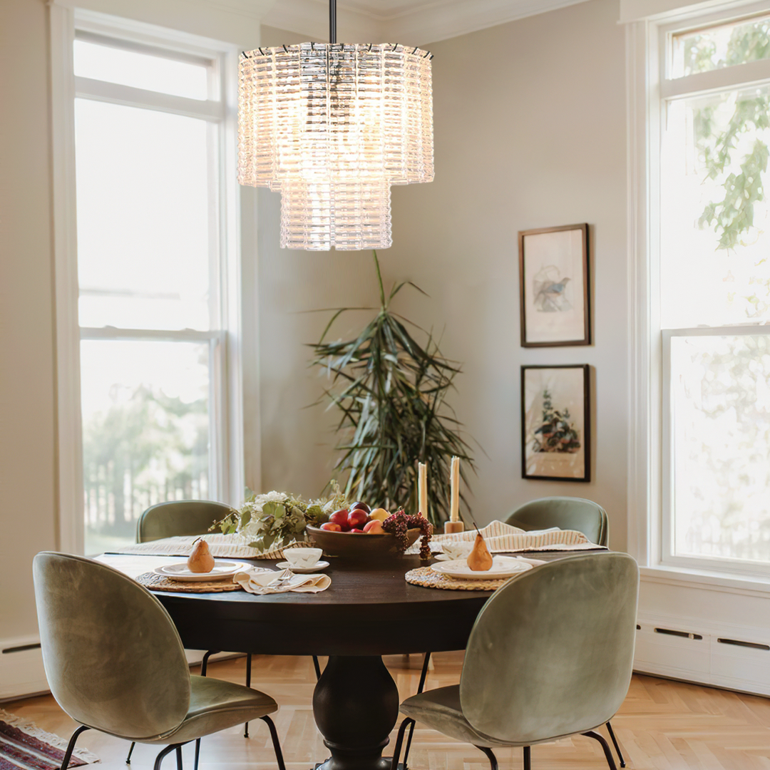 Sina Round Glass Tile Chandelier