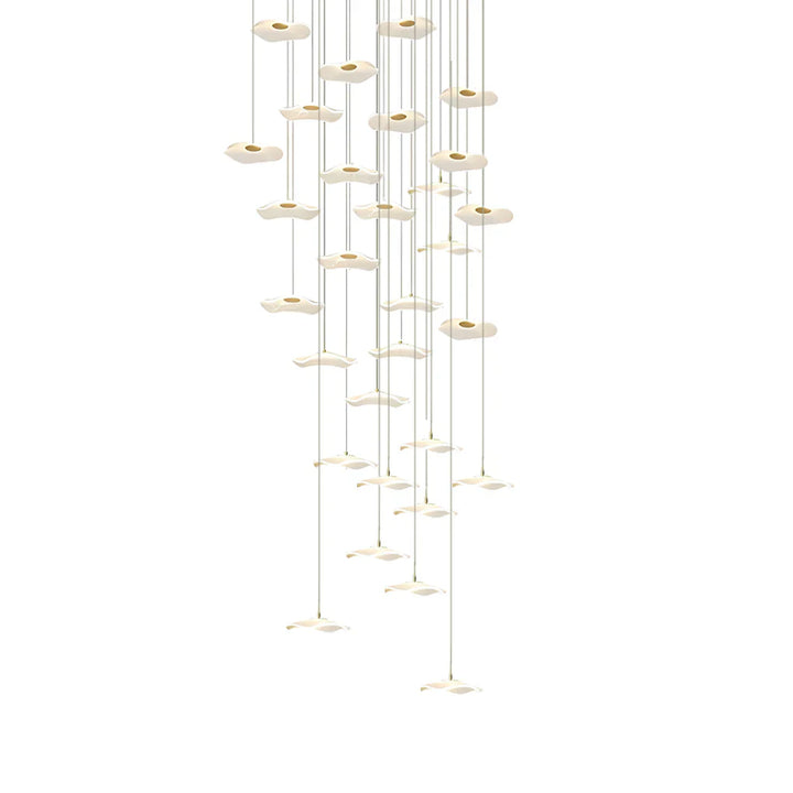Small Acrylic Lotus Leaves LED Creative Modern Staircase Chandelier