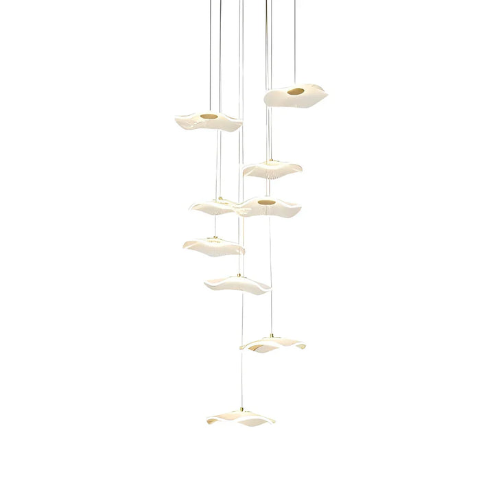 Small Acrylic Lotus Leaves LED Creative Modern Staircase Chandelier